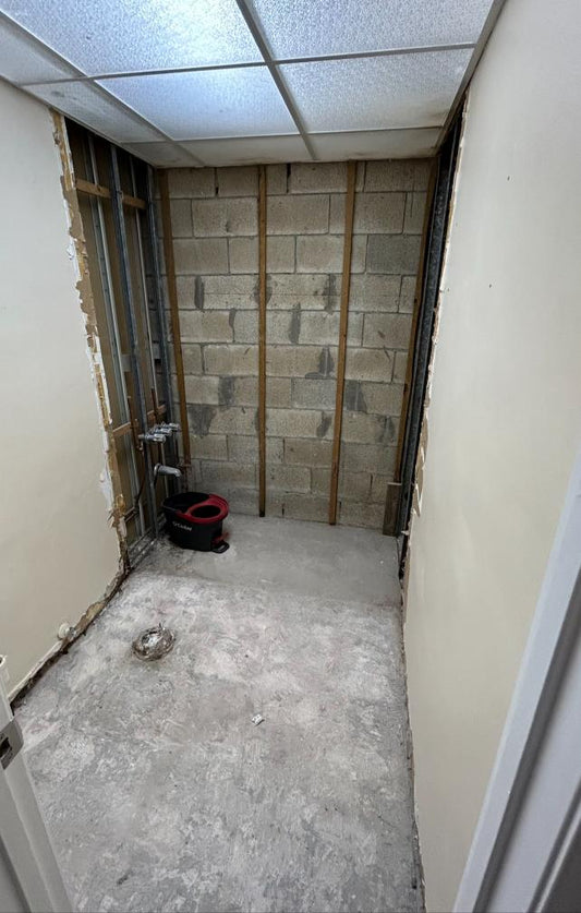 Demolition of shower walls and floor tiles 5x8