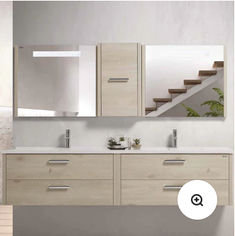 48''Double Vanity, Wall Mount, 4 Drawers with Soft Close, Serie Nova by VALENZUELA