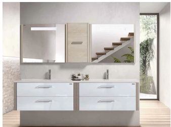 48''Double Vanity, Wall Mount, 4 Drawers with Soft Close, Serie Nova by VALENZUELA