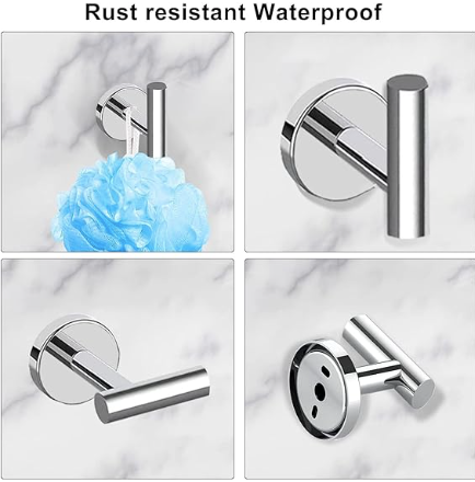 10Pcs Brushed Nickel Bathroom Hardware Set - Includes 24&18inch Towel Bar, Robe Hook, Toilet Paper Holder, 2 Pack 5 Piece Bathroom Accessories Set Stainless Steel Wall Mounted