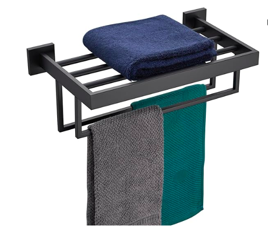 Towel Rack 16'',20'',24'',32'' Bathroom Towel Shelves with Double Towel