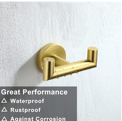 Towel Hooks for Bathrooms, Gold Towel Hook for Kitchen Bathroom,