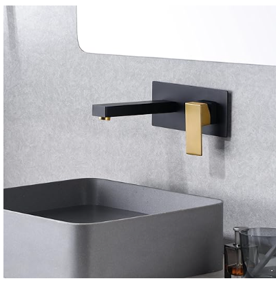 Wall Mount Bathroom Faucets, Vessel Sink Faucet Chrome Solid Brass Rough in Valve Included, SUMERAIN