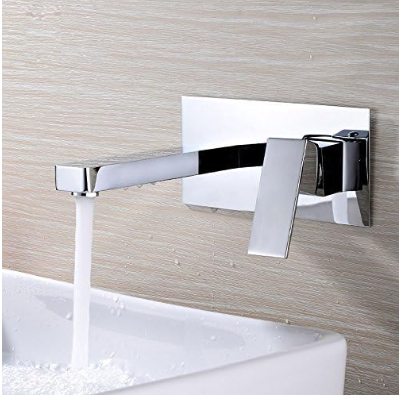 Wall Mount Bathroom Faucets, Vessel Sink Faucet Chrome Solid Brass Rough in Valve Included, SUMERAIN