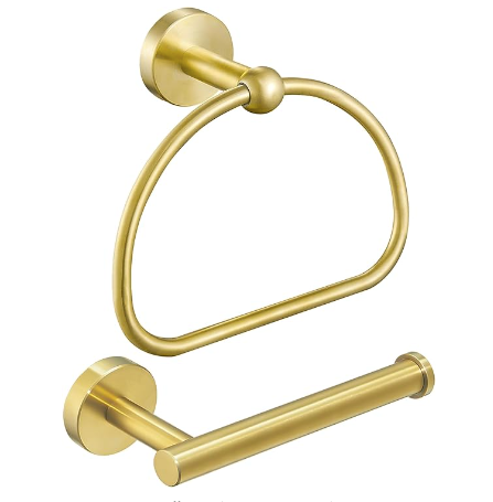 Leyden Antique Brass Toilet Paper Holder Towel Ring 2 Pieces Set Tissue Roll Retro Ancient