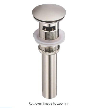 Bathroom Sink Drain Stopper Pop up Drain with Overflow for Vessel Sink Lavatory Vanity,Brushed Nickel