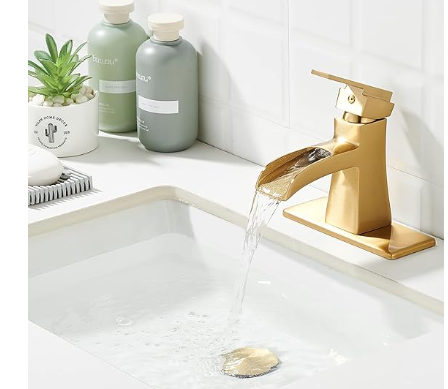 Bathroom Faucet Single Hole, Modern Waterfall Bathroom Sink Faucet,