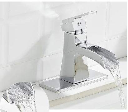 Bathroom Faucet Single Hole, Modern Waterfall Bathroom Sink Faucet,