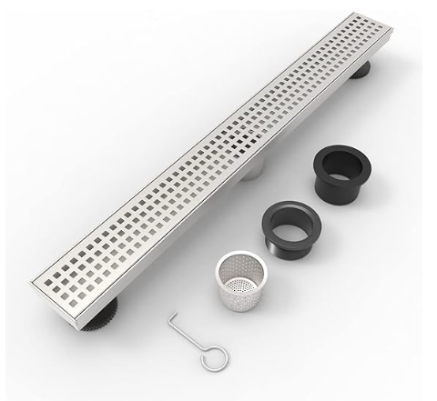 WEBANG 28 Inch Shower Linear Black Drain Rectangular Floor Drain