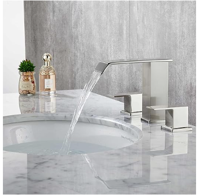 Bathroom Faucet 3 Holes 8 Inch Two Handles Lavatory Vanity Sink Faucet Widespread Bathroom Sink Faucet,